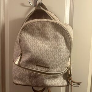 Michael Kors Beige Monogram Backpack